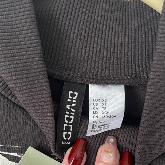 Dark Grey Skeleton Print Women's Crop Top - Picture 2 of 10